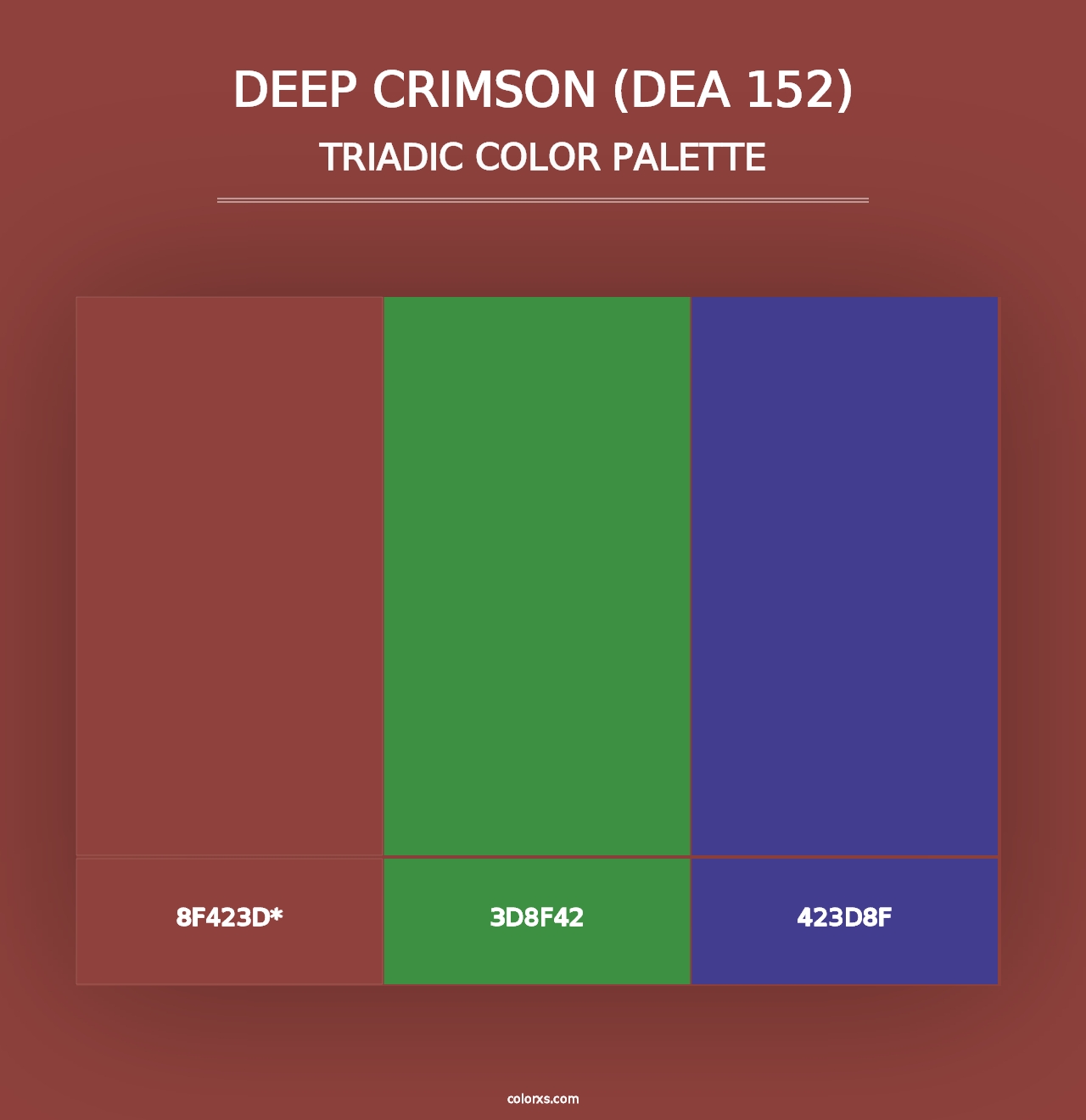 Deep Crimson (DEA 152) - Triadic Color Palette