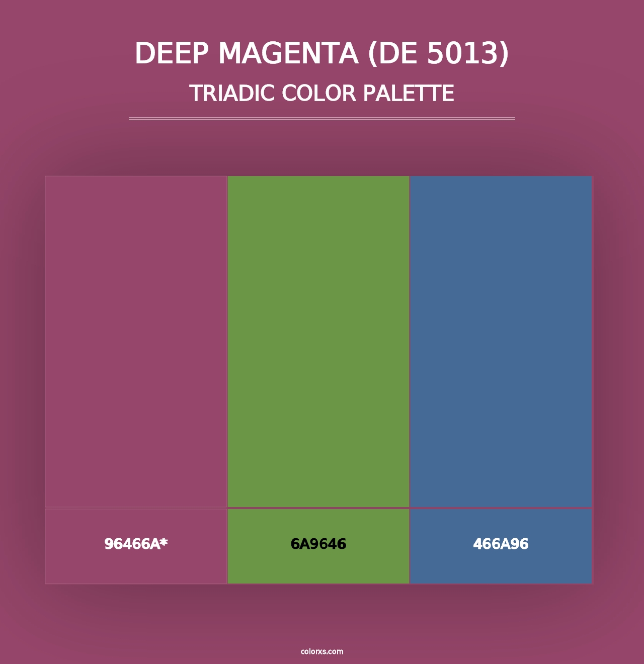 Deep Magenta (DE 5013) - Triadic Color Palette