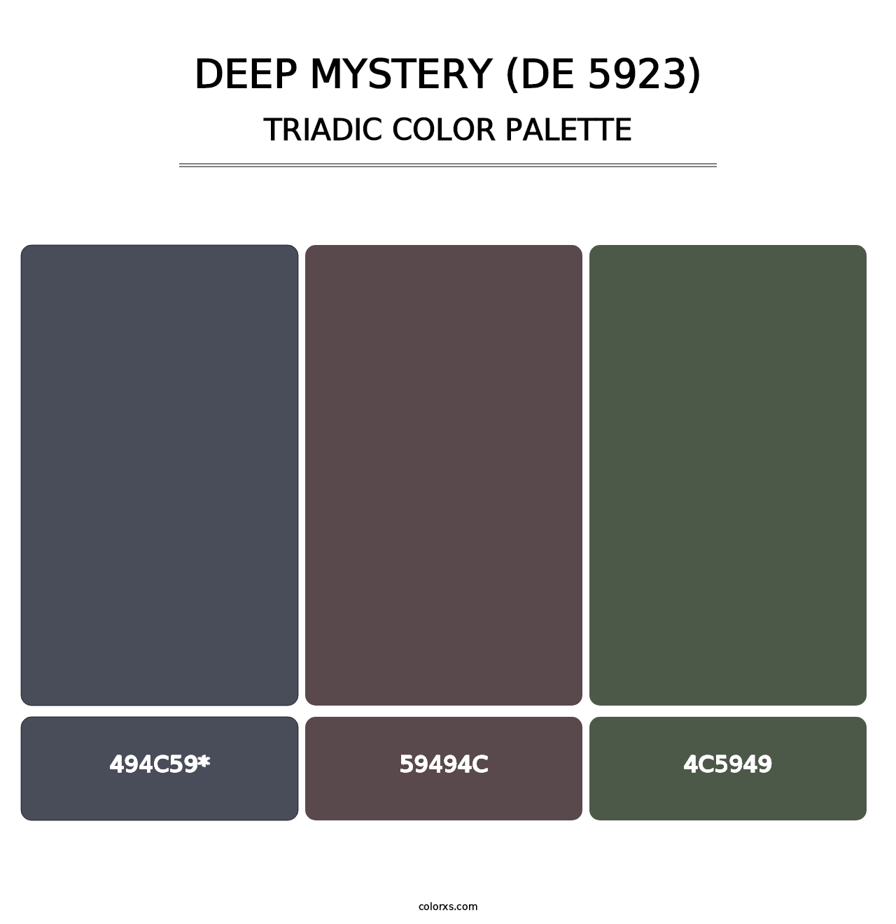 Deep Mystery (DE 5923) - Triadic Color Palette