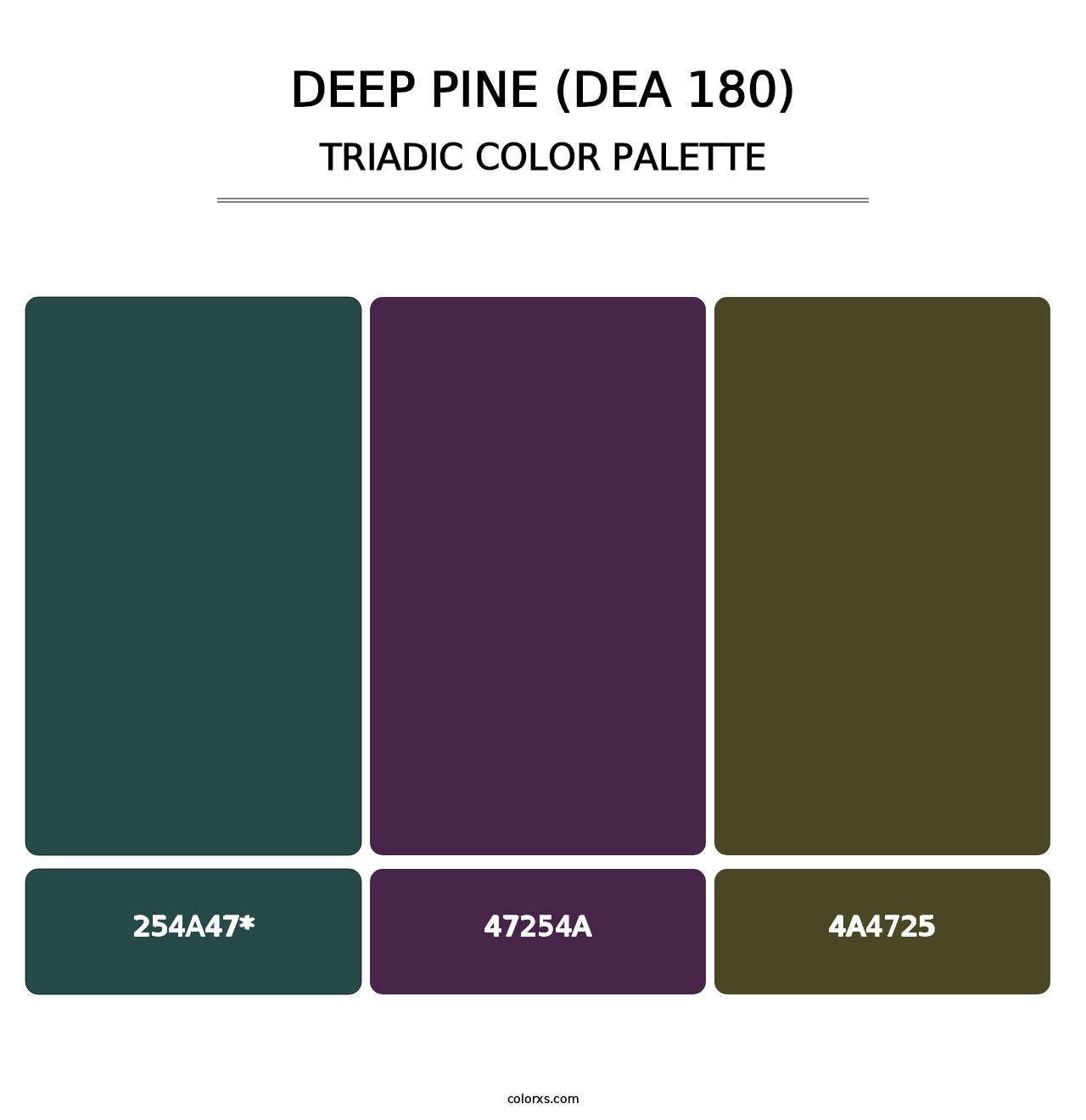 Deep Pine (DEA 180) - Triadic Color Palette