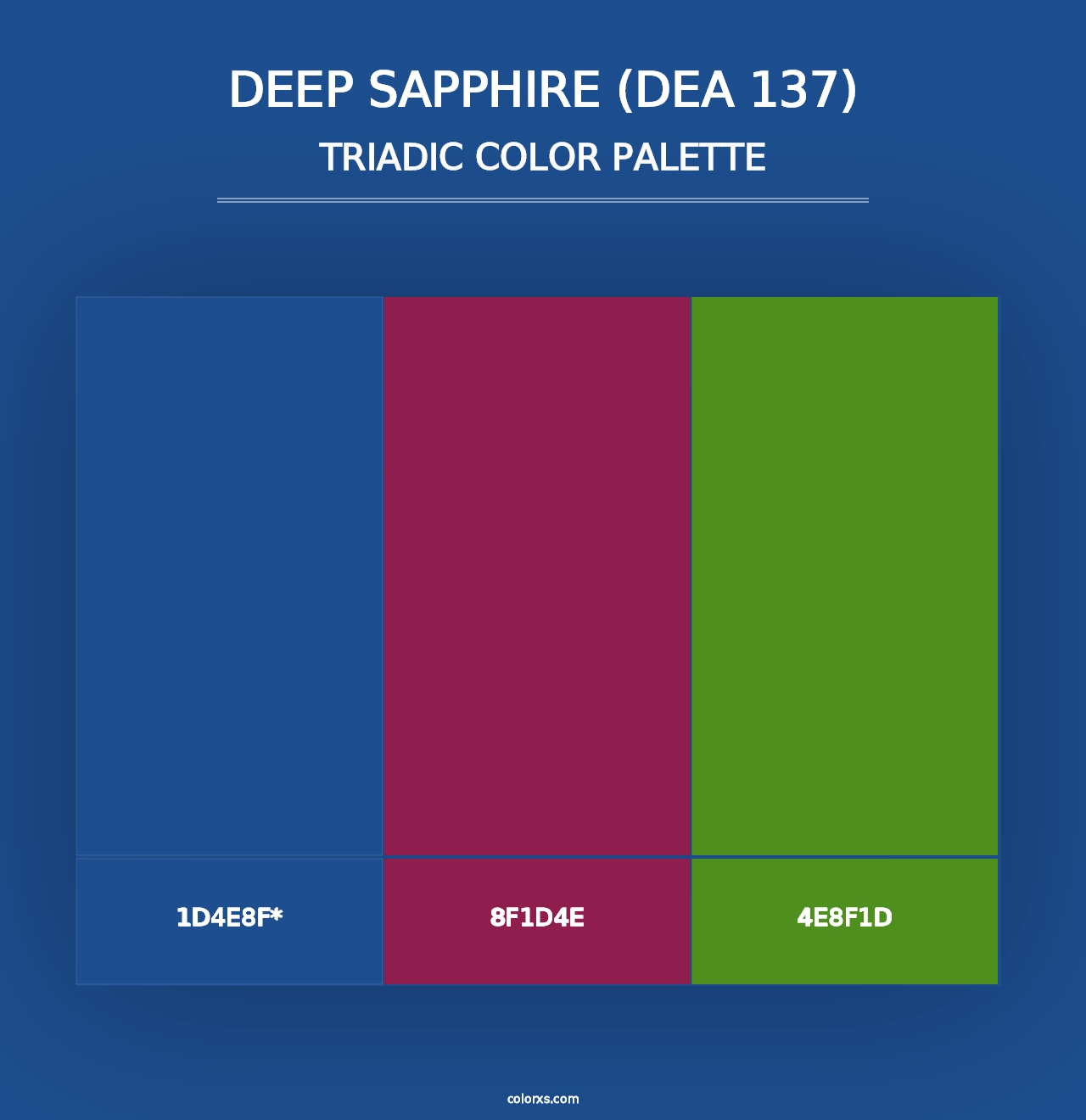 Deep Sapphire (DEA 137) - Triadic Color Palette