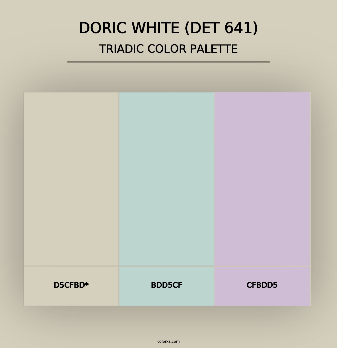 Doric White (DET 641) - Triadic Color Palette