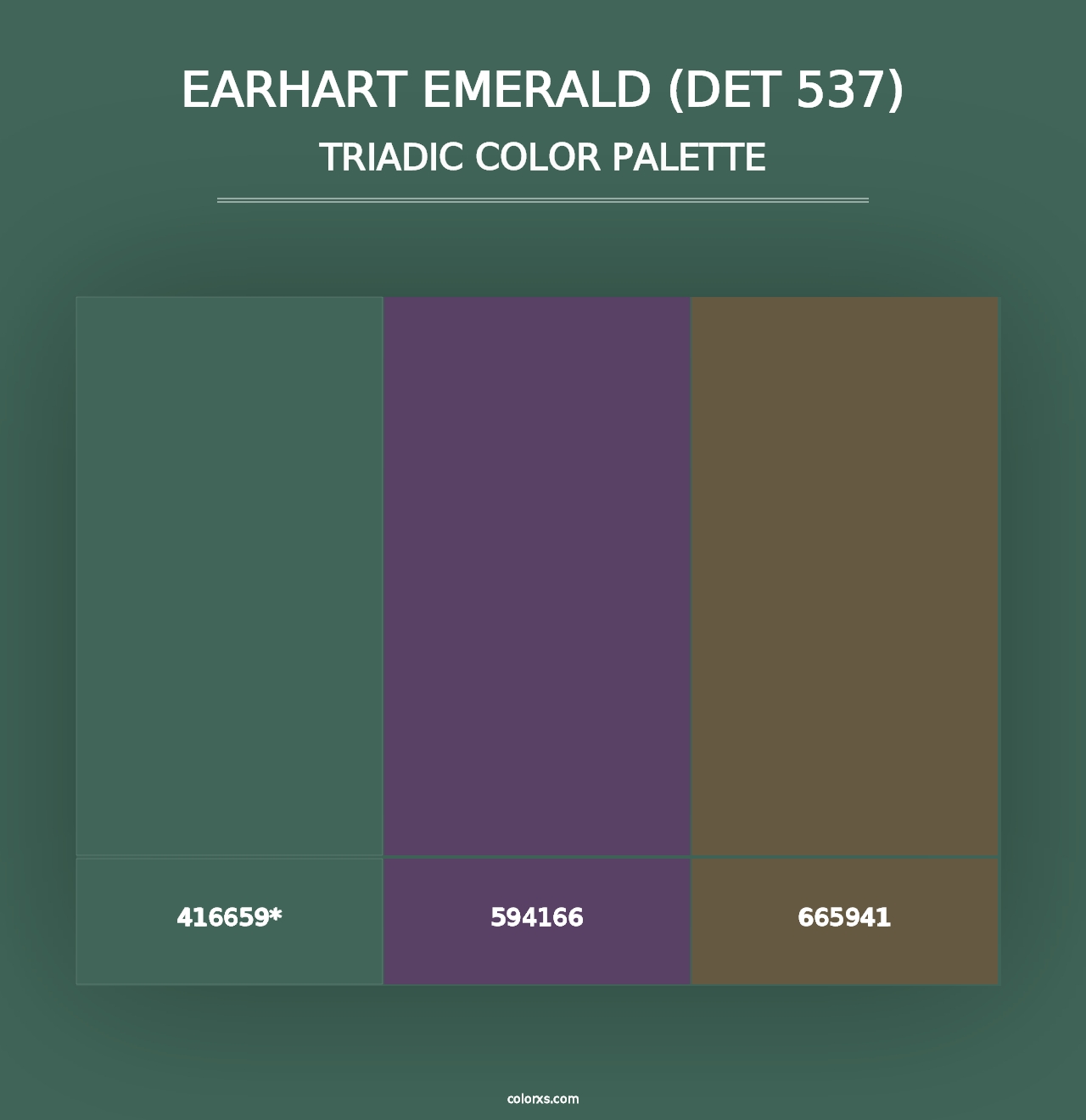 Earhart Emerald (DET 537) - Triadic Color Palette