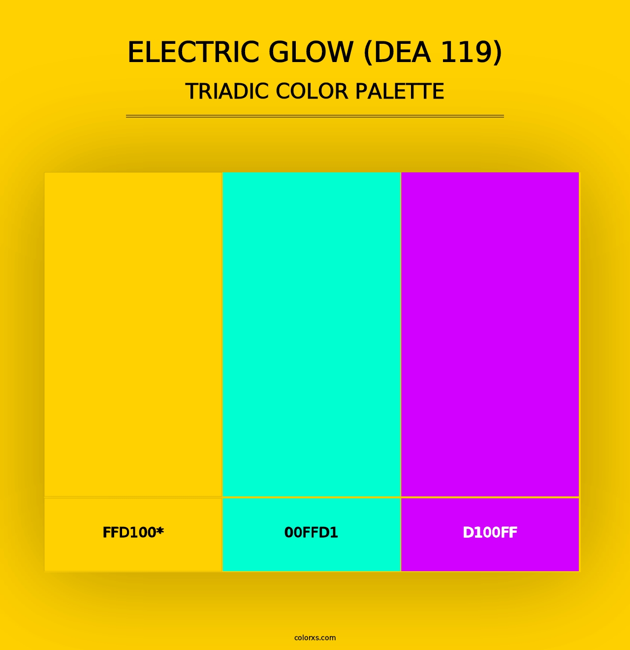 Electric Glow (DEA 119) - Triadic Color Palette