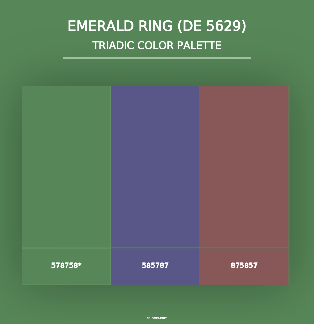 Emerald Ring (DE 5629) - Triadic Color Palette