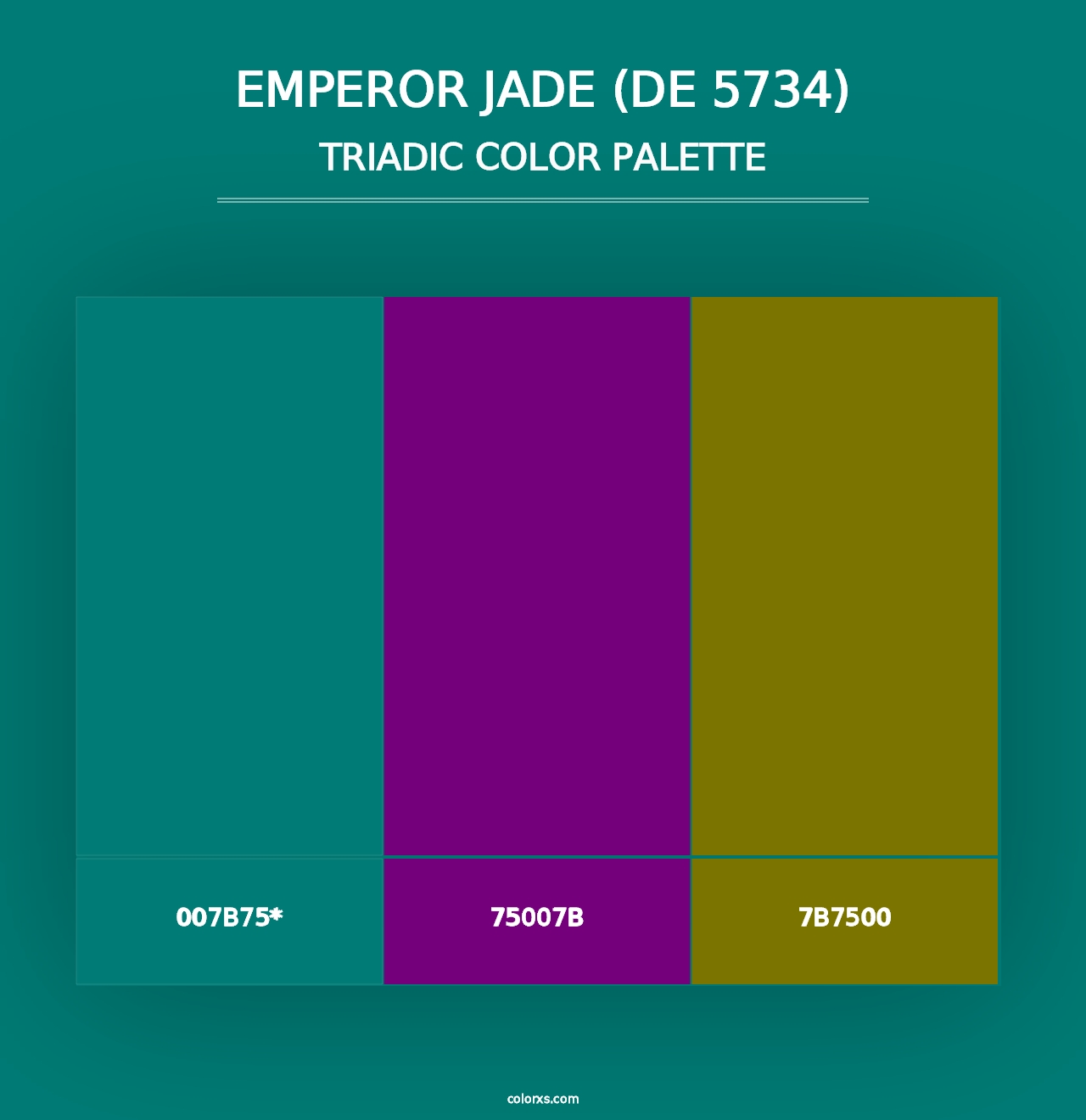 Emperor Jade (DE 5734) - Triadic Color Palette