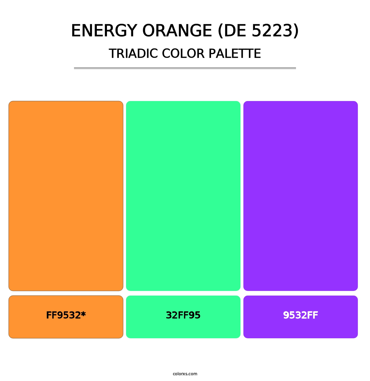 Energy Orange (DE 5223) - Triadic Color Palette