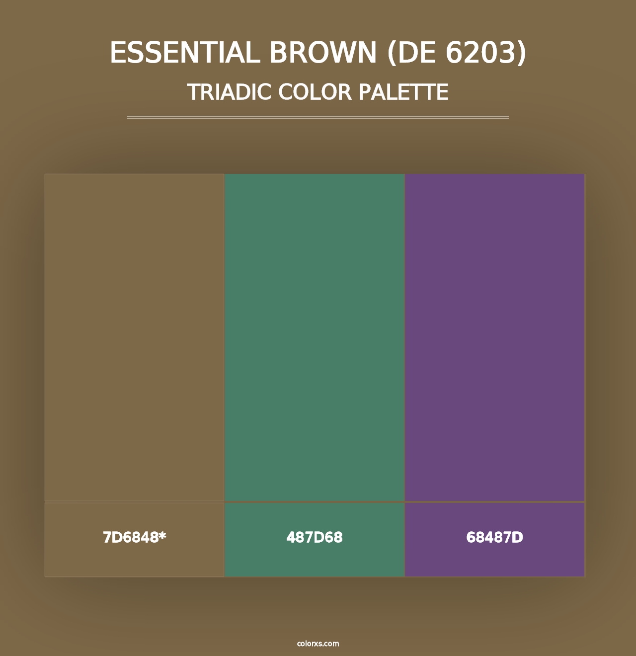 Essential Brown (DE 6203) - Triadic Color Palette