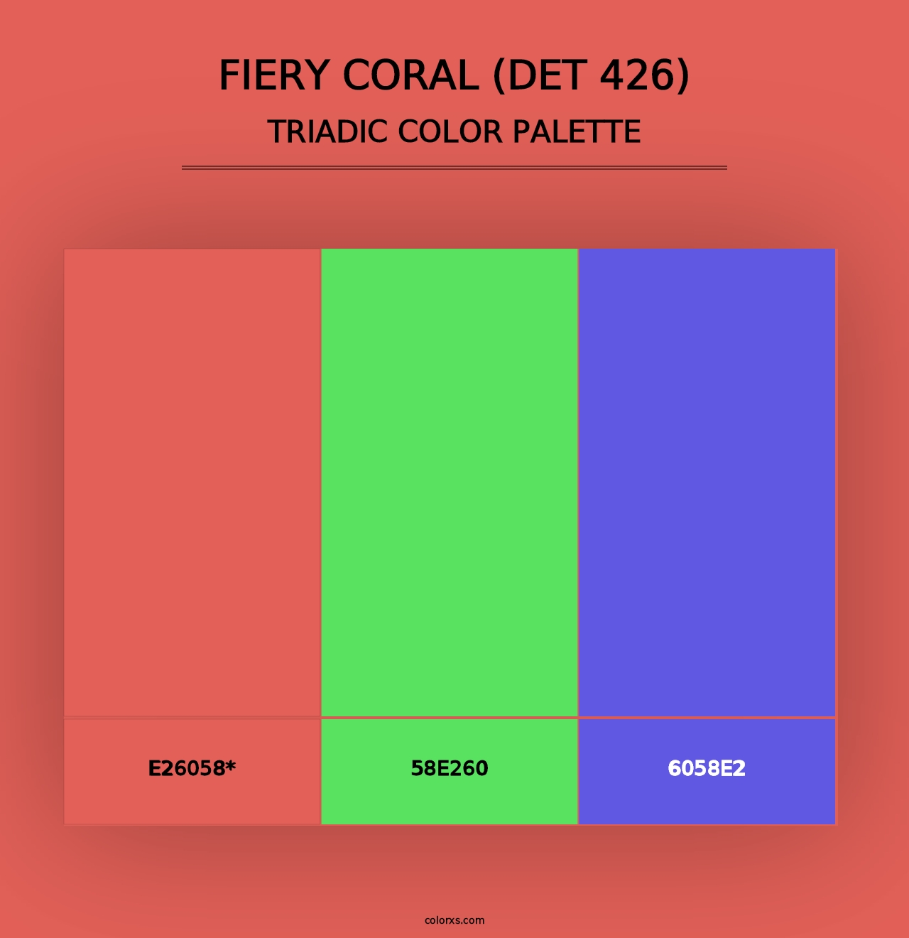 Fiery Coral (DET 426) - Triadic Color Palette