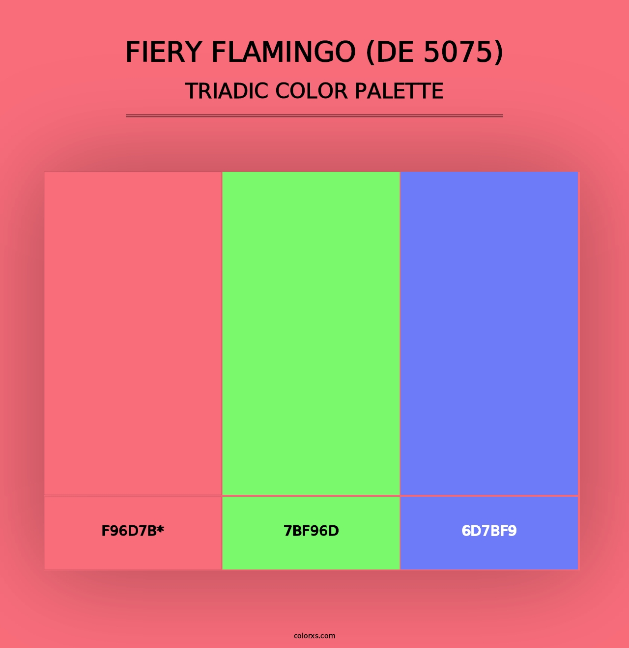 Fiery Flamingo (DE 5075) - Triadic Color Palette