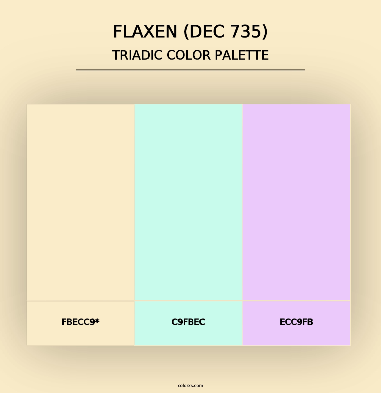 Flaxen (DEC 735) - Triadic Color Palette