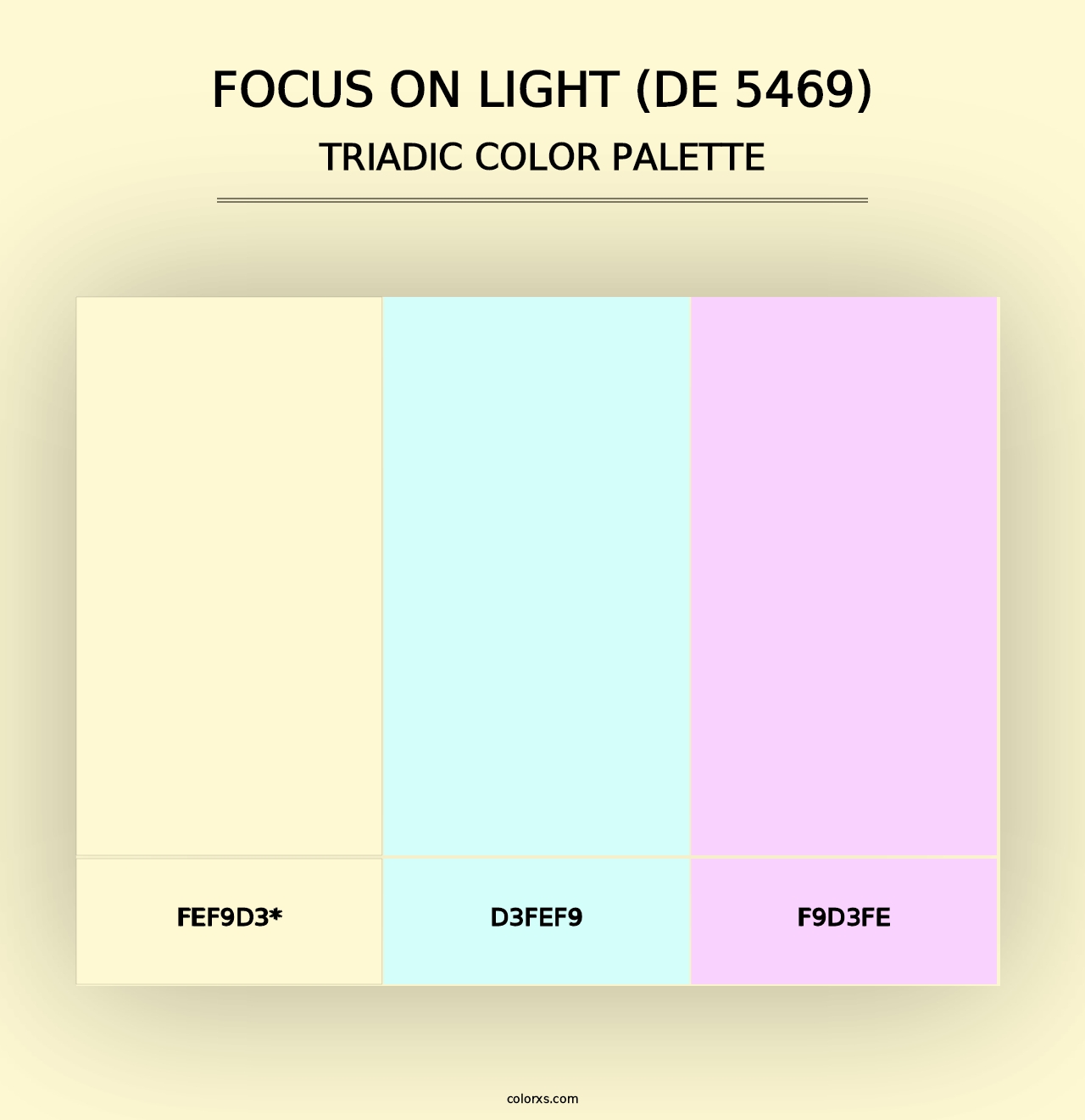 Focus on Light (DE 5469) - Triadic Color Palette