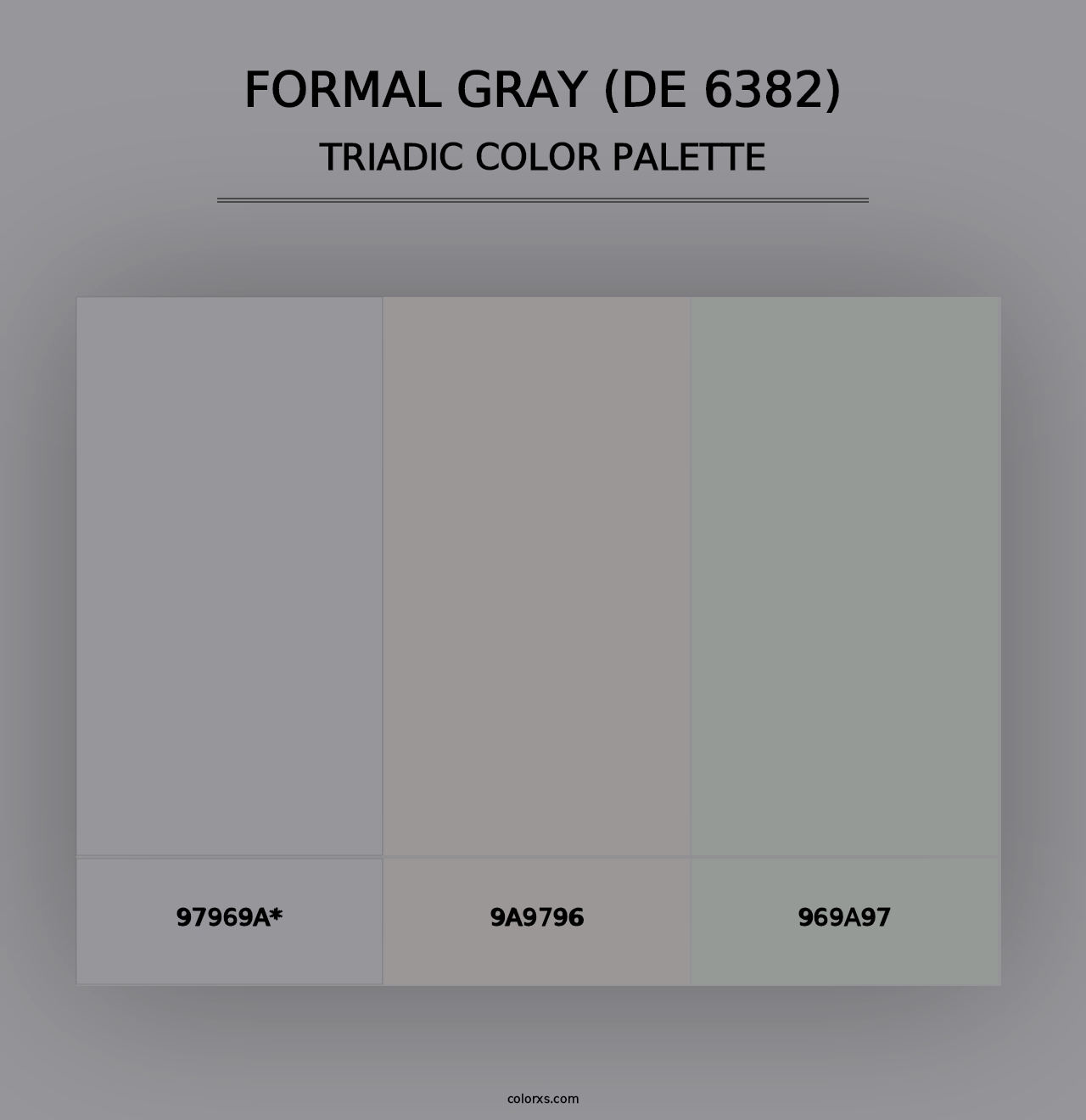 Formal Gray (DE 6382) - Triadic Color Palette