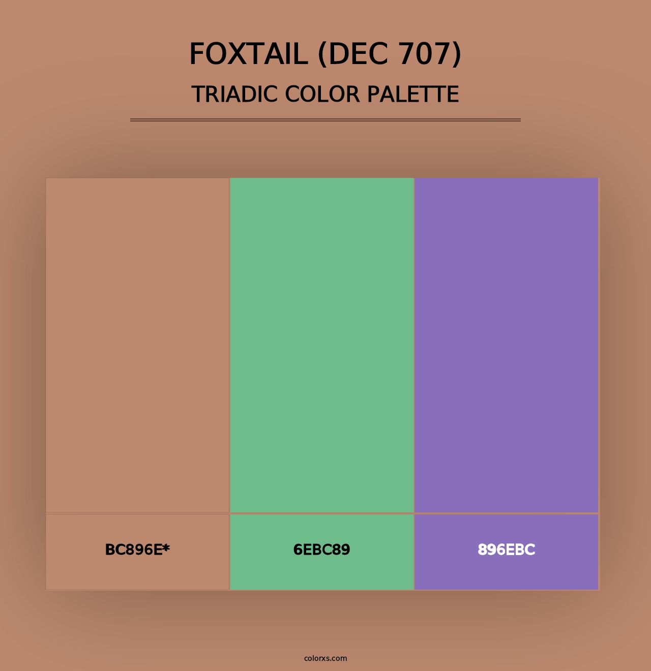 Foxtail (DEC 707) - Triadic Color Palette