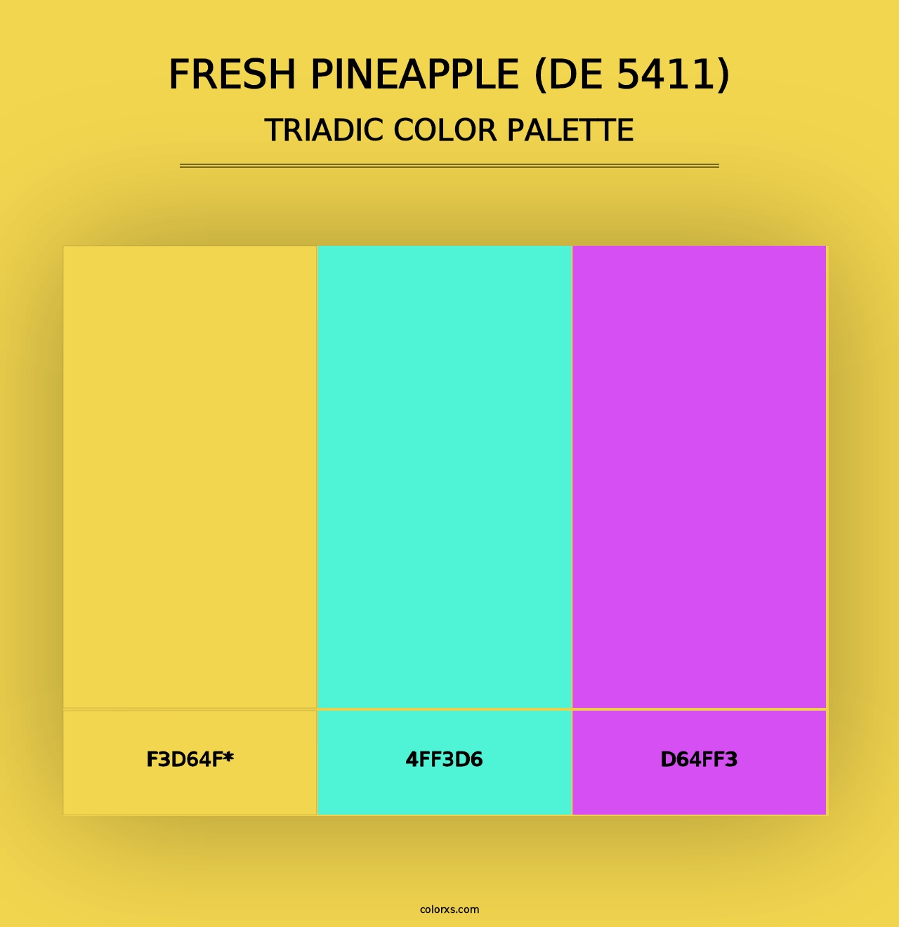 Fresh Pineapple (DE 5411) - Triadic Color Palette