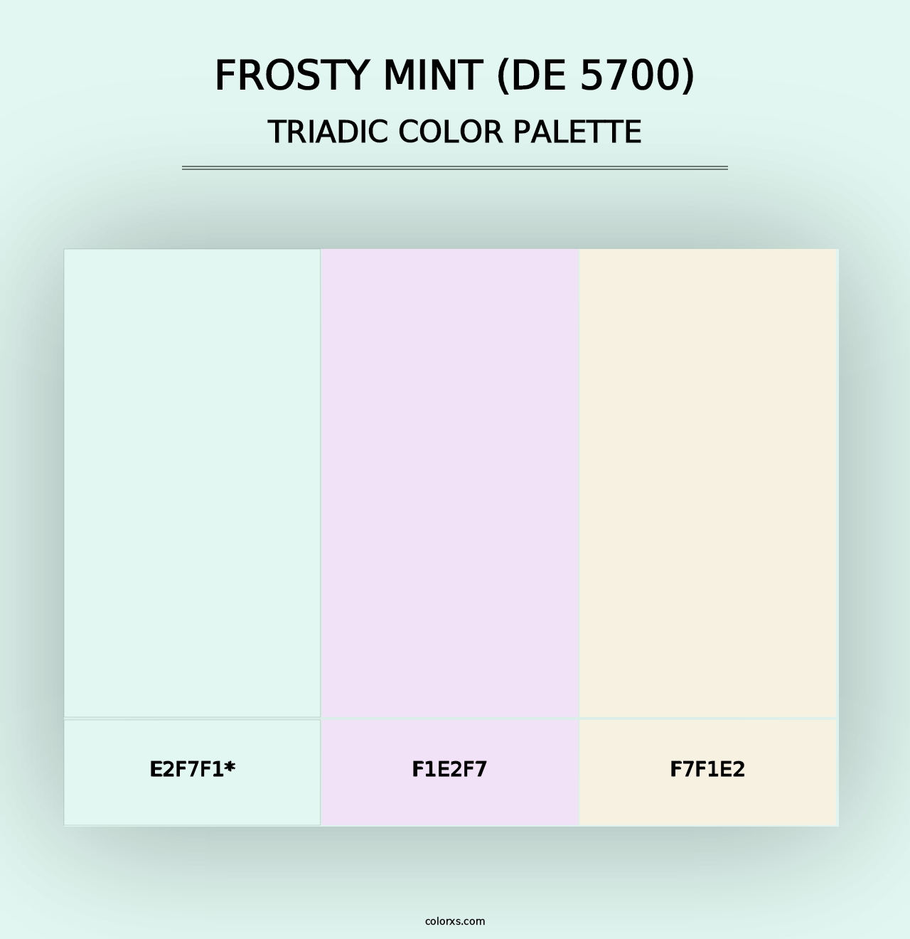 Frosty Mint (DE 5700) - Triadic Color Palette