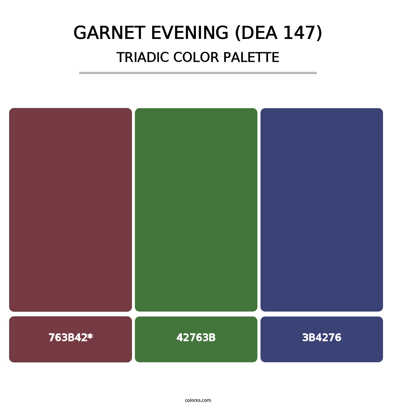 Garnet Evening (DEA 147) - Triadic Color Palette