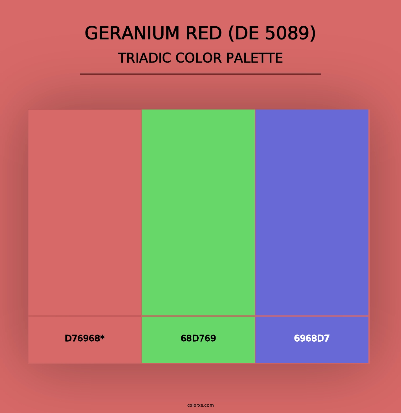 Geranium Red (DE 5089) - Triadic Color Palette