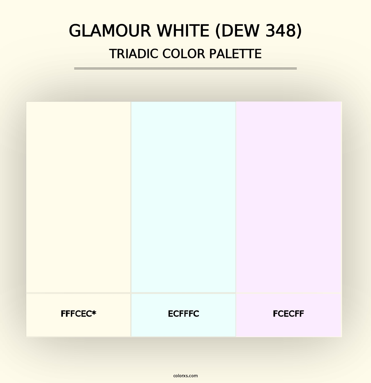 Glamour White (DEW 348) - Triadic Color Palette