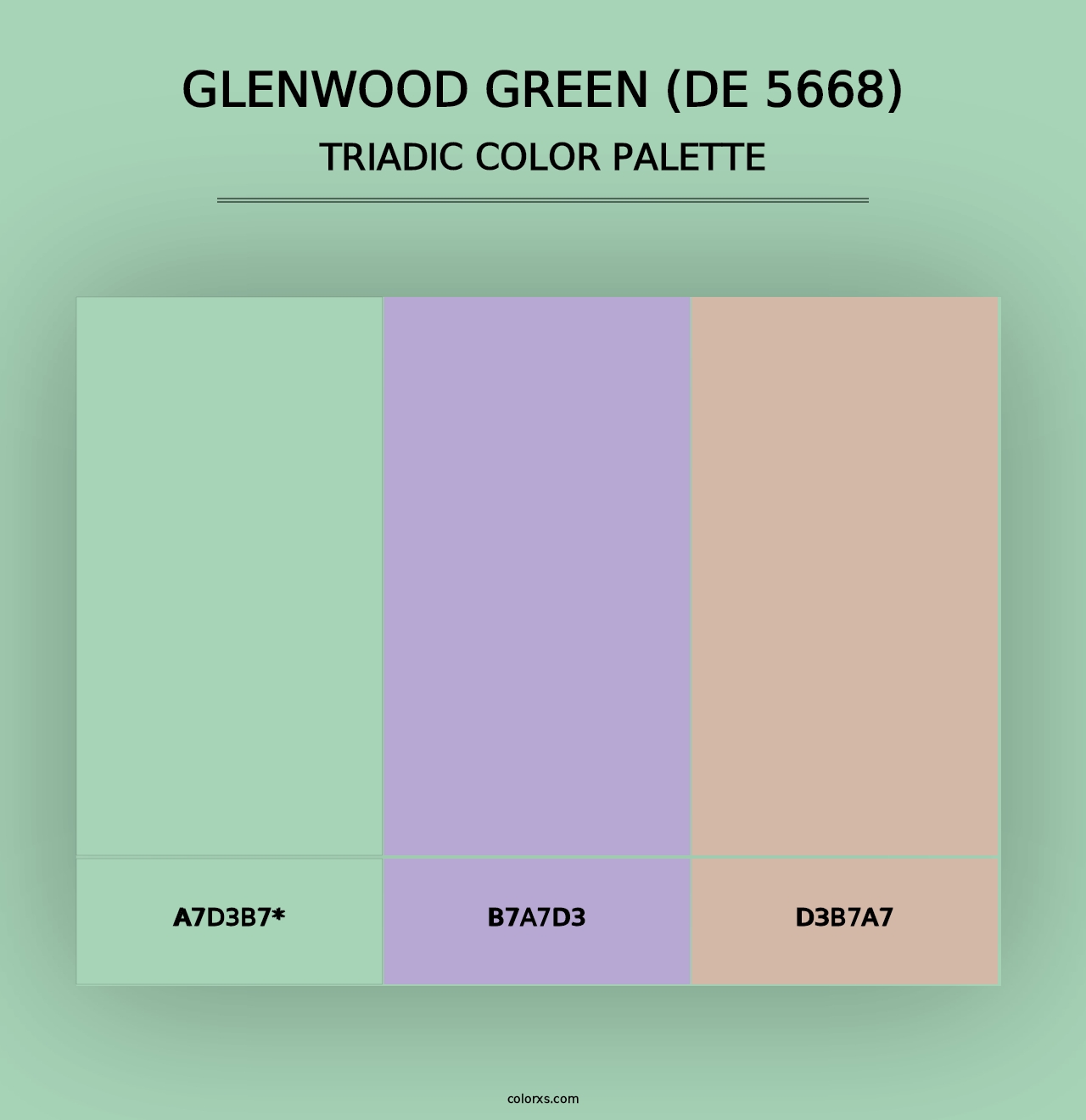 Glenwood Green (DE 5668) - Triadic Color Palette