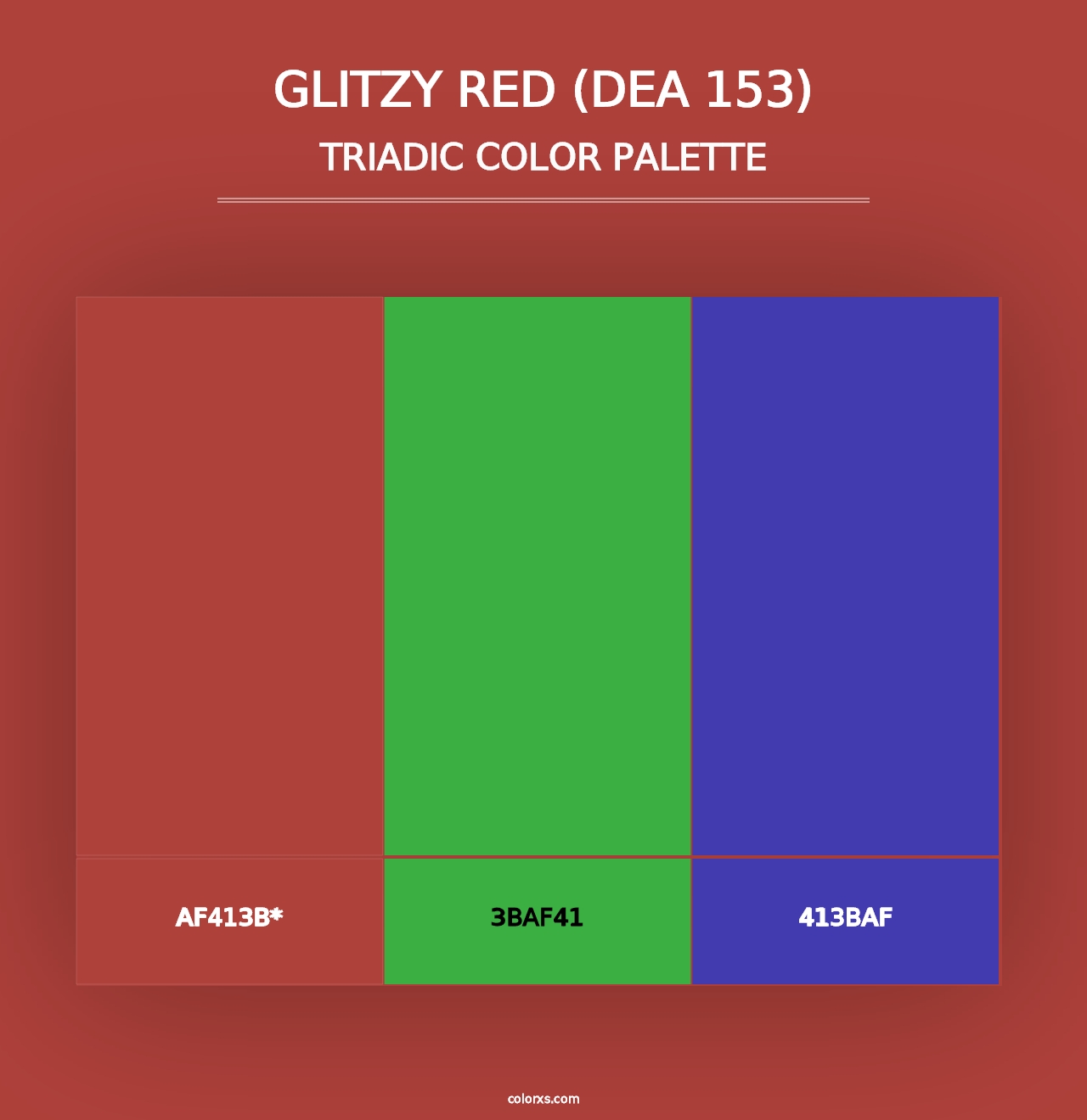 Glitzy Red (DEA 153) - Triadic Color Palette