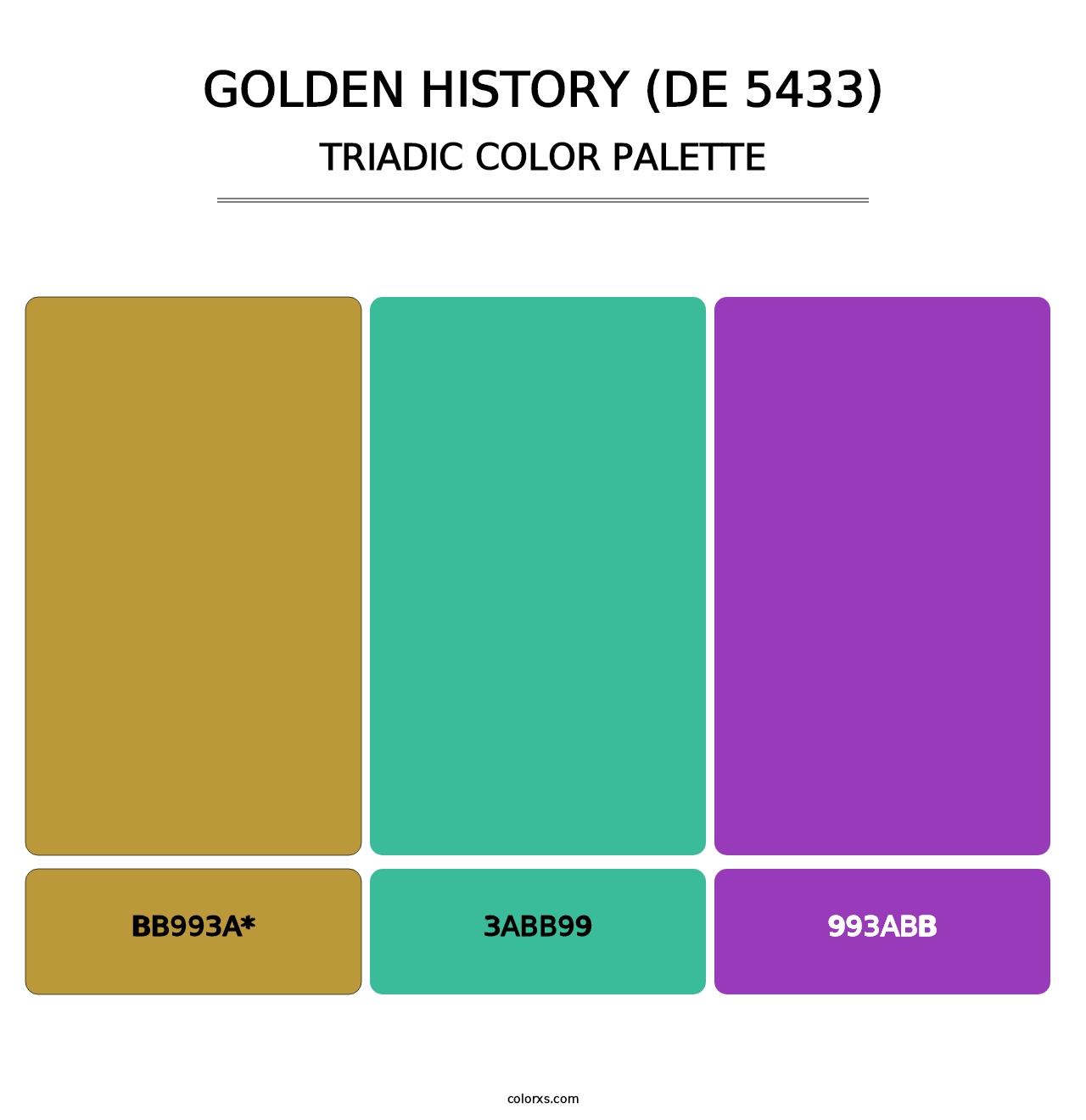 Golden History (DE 5433) - Triadic Color Palette