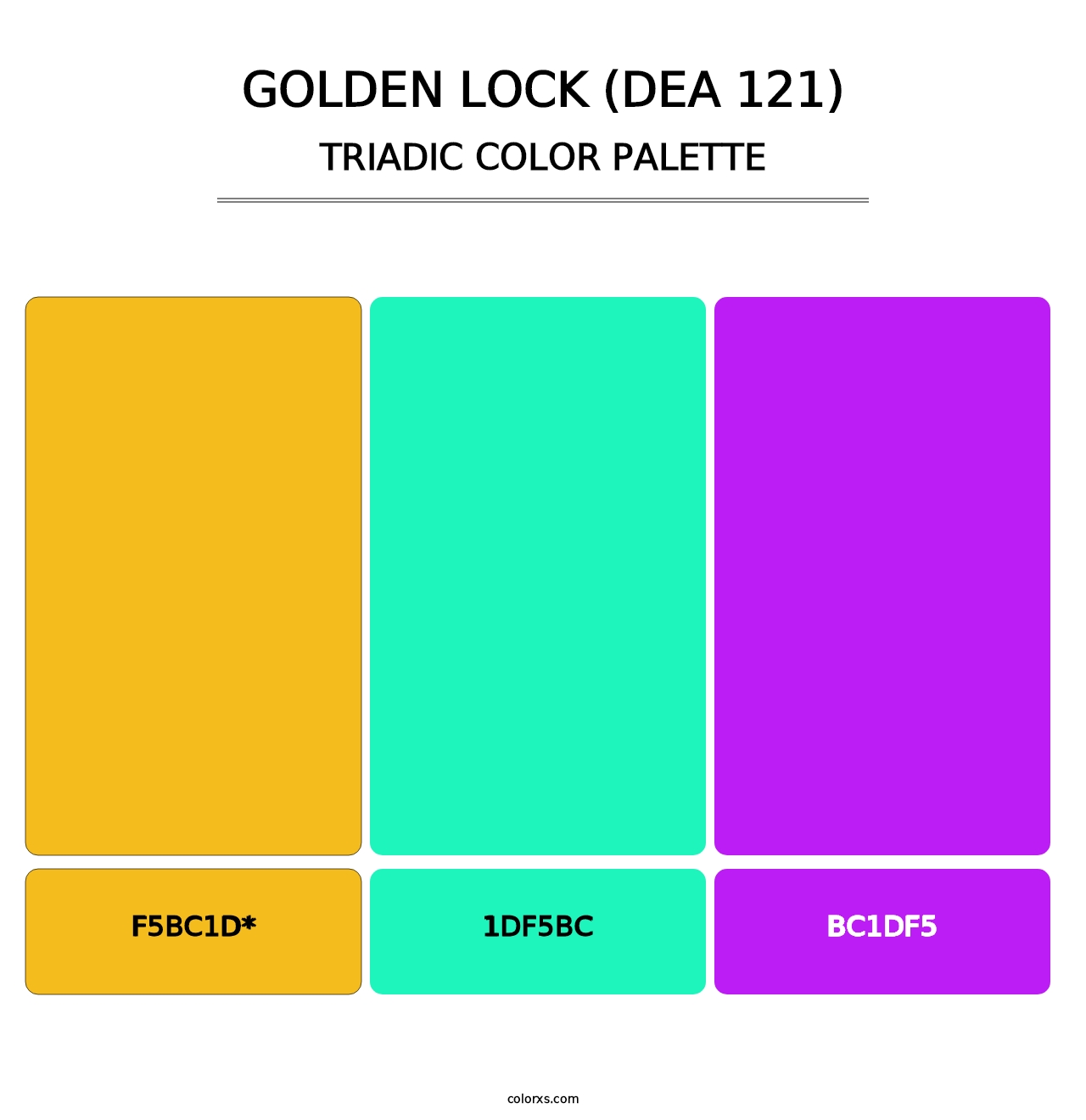 Golden Lock (DEA 121) - Triadic Color Palette