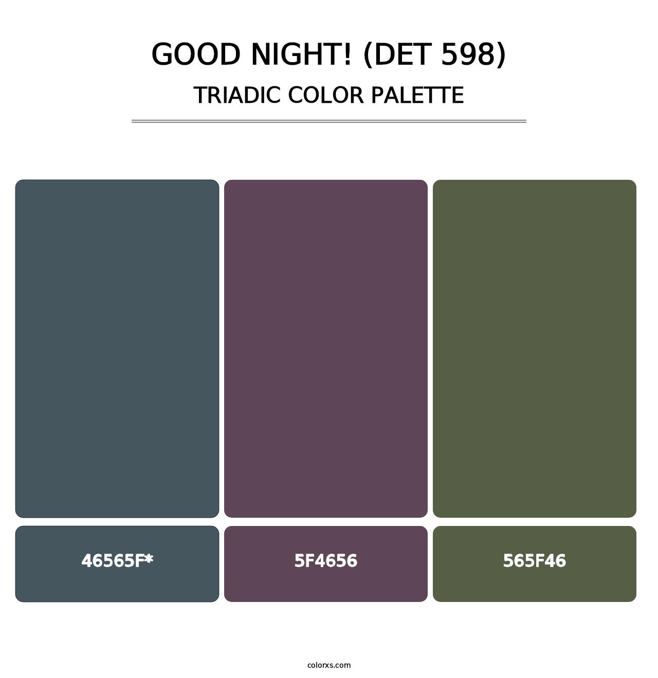 Good Night! (DET 598) - Triadic Color Palette