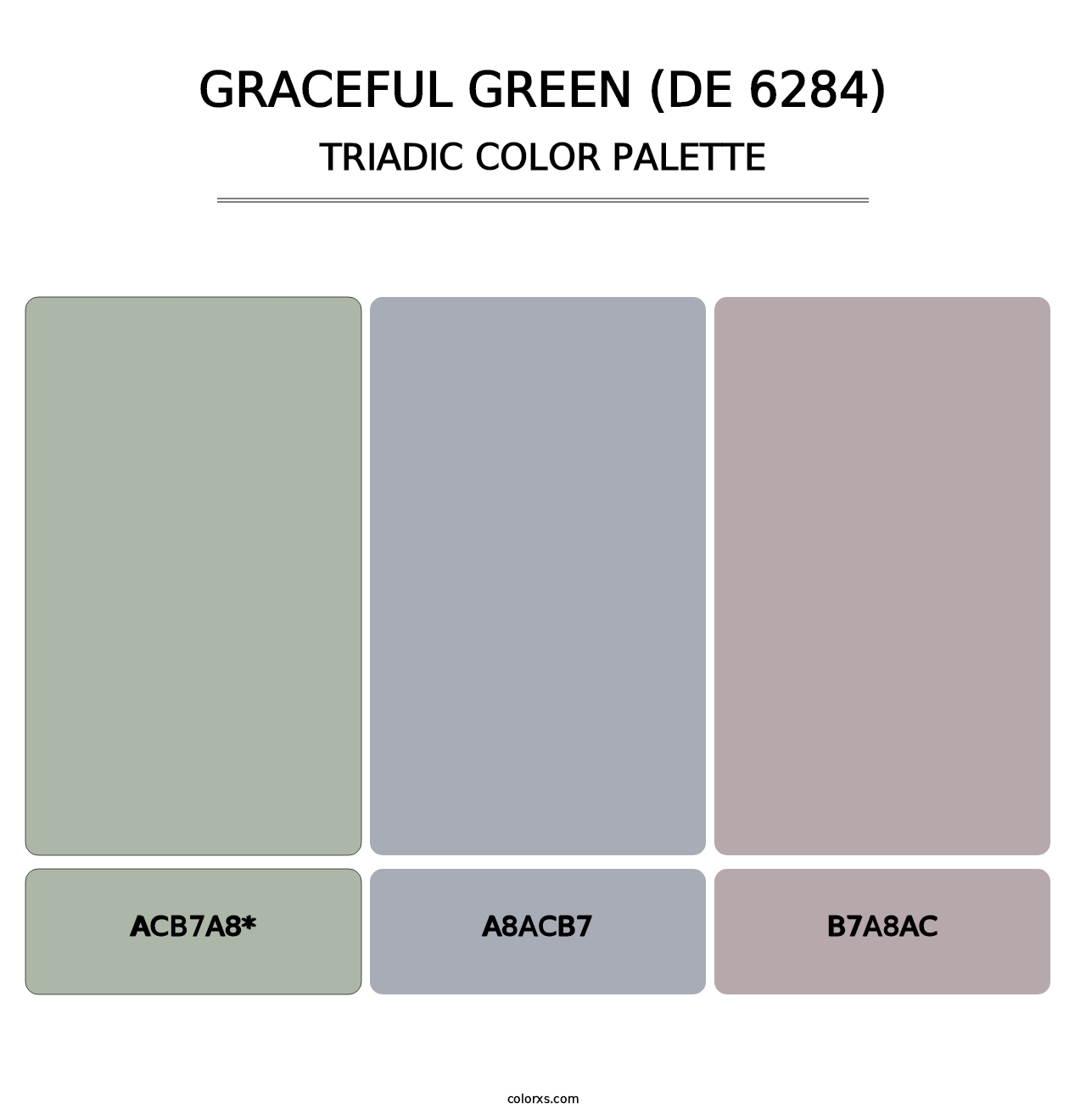 Graceful Green (DE 6284) - Triadic Color Palette