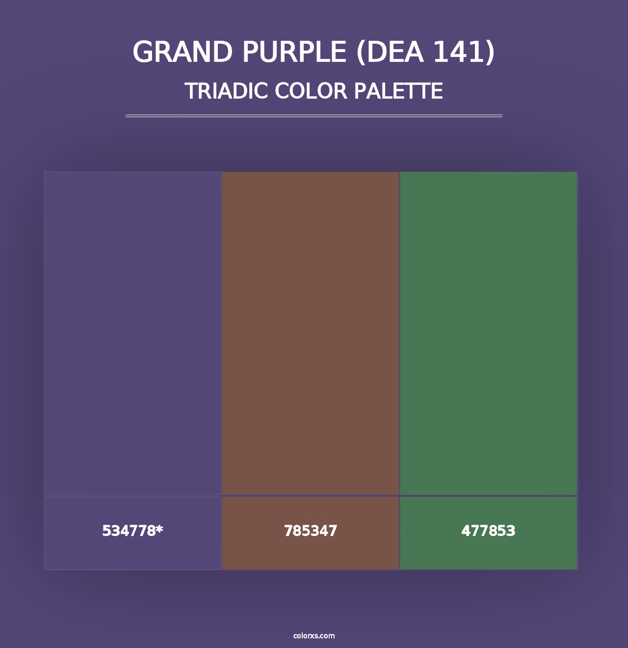 Grand Purple (DEA 141) - Triadic Color Palette