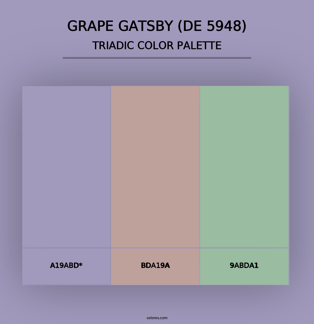 Grape Gatsby (DE 5948) - Triadic Color Palette