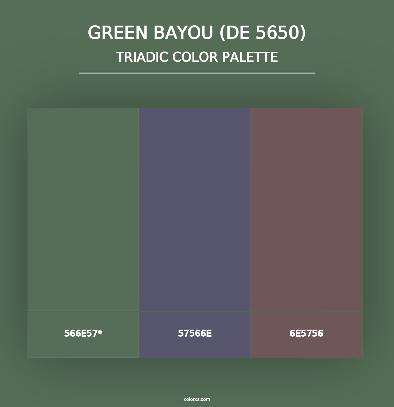 Green Bayou (DE 5650) - Triadic Color Palette