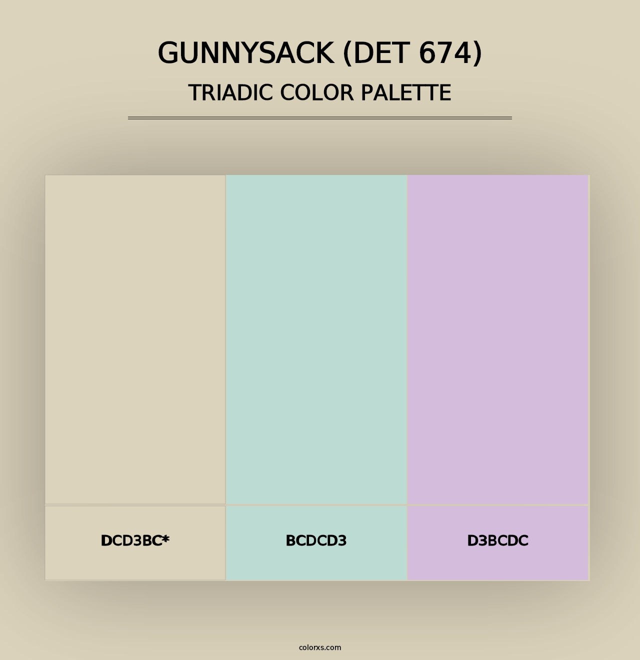 Gunnysack (DET 674) - Triadic Color Palette