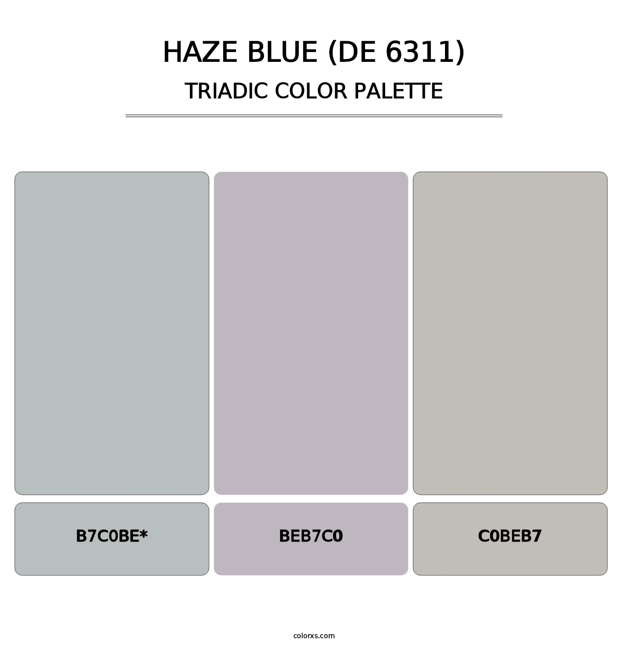 Haze Blue (DE 6311) - Triadic Color Palette