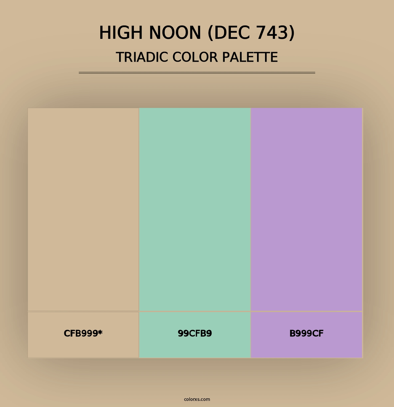 High Noon (DEC 743) - Triadic Color Palette