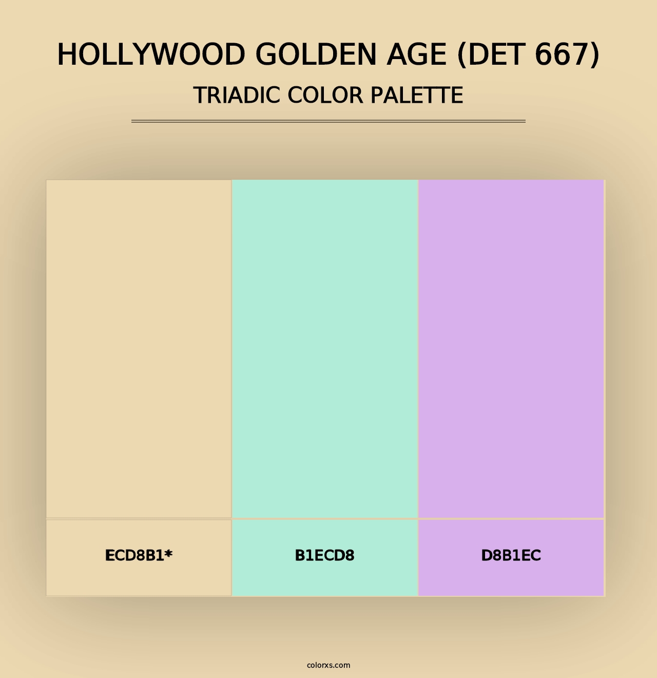 Hollywood Golden Age (DET 667) - Triadic Color Palette