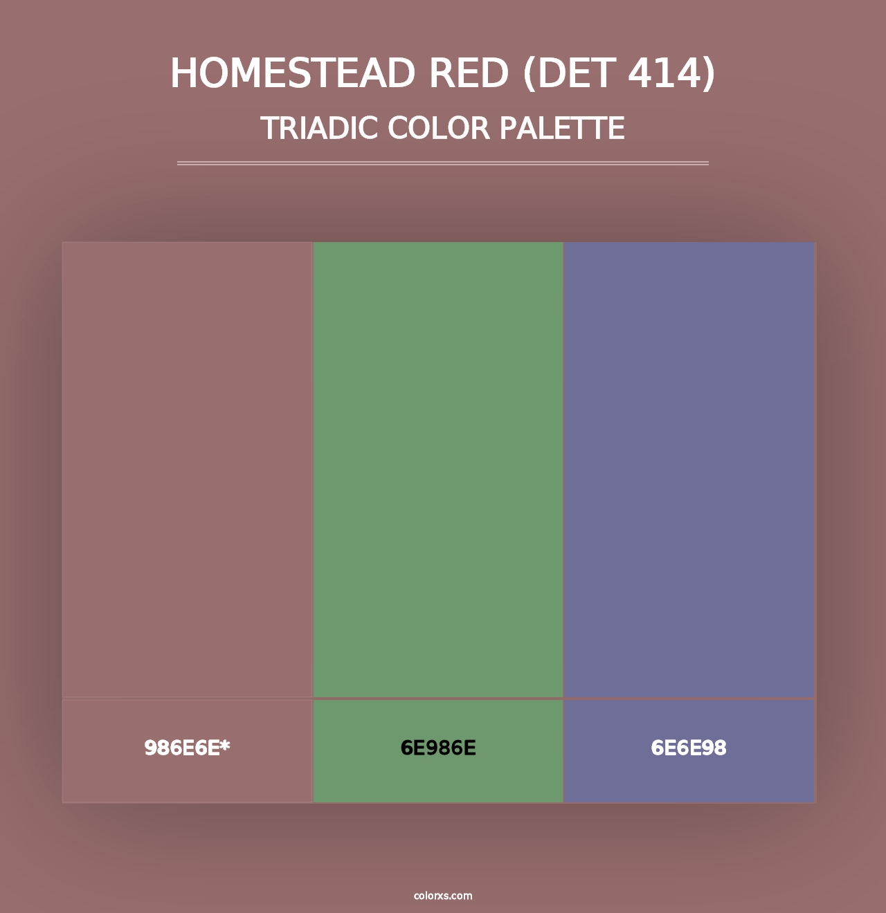 Homestead Red (DET 414) - Triadic Color Palette