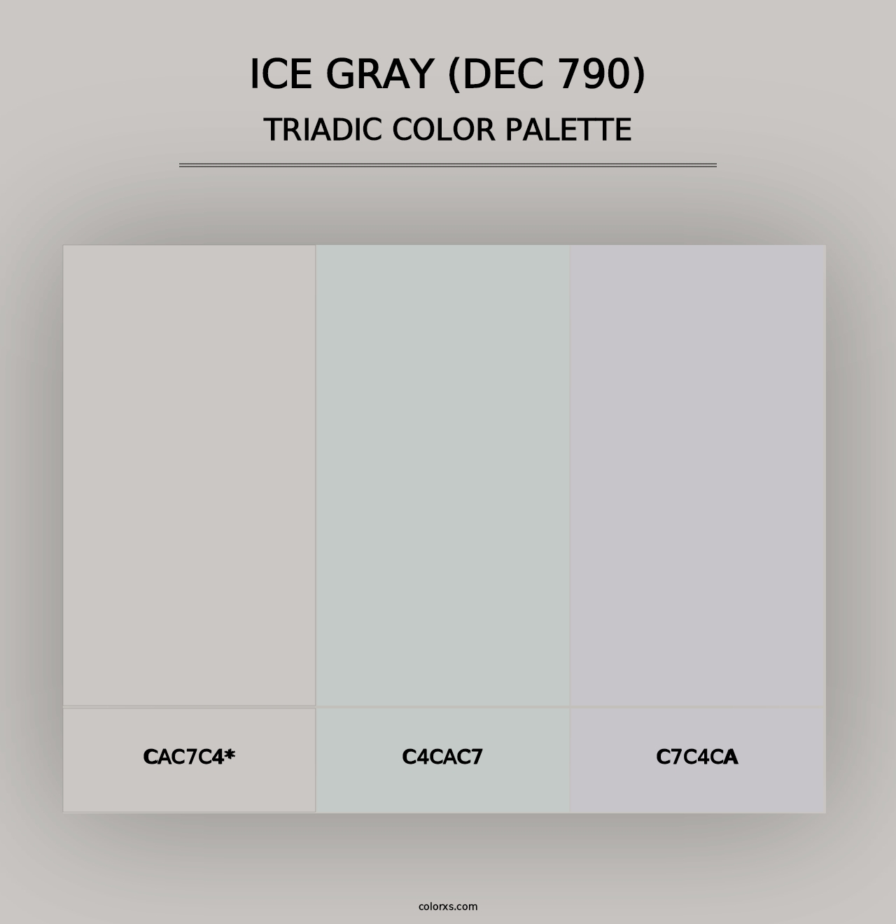 Ice Gray (DEC 790) - Triadic Color Palette