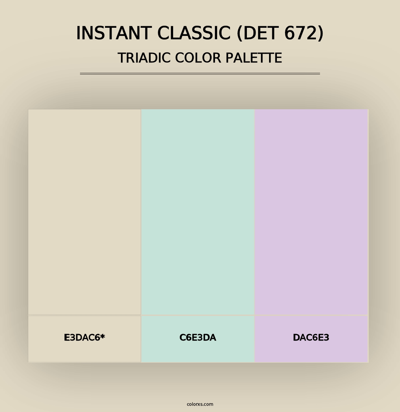 Instant Classic (DET 672) - Triadic Color Palette