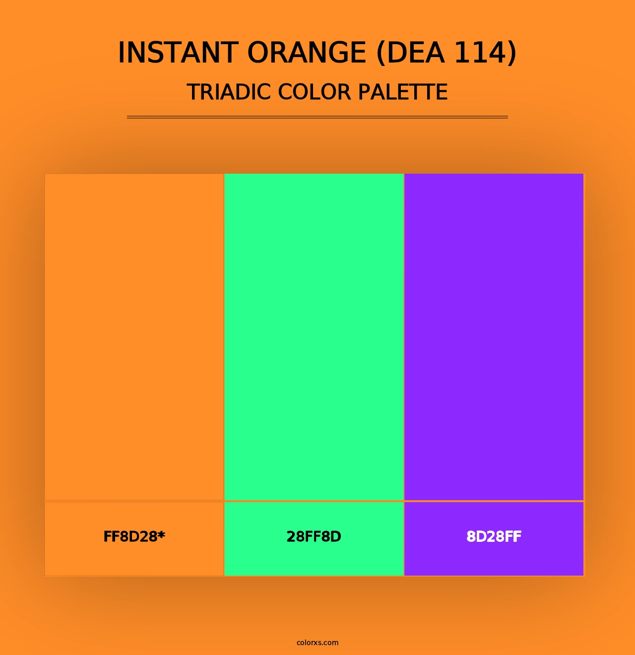 Instant Orange (DEA 114) - Triadic Color Palette