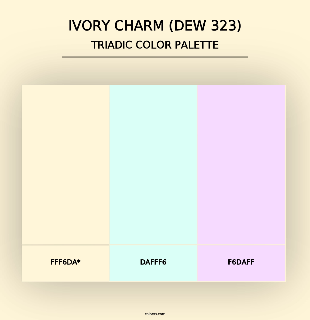 Ivory Charm (DEW 323) - Triadic Color Palette