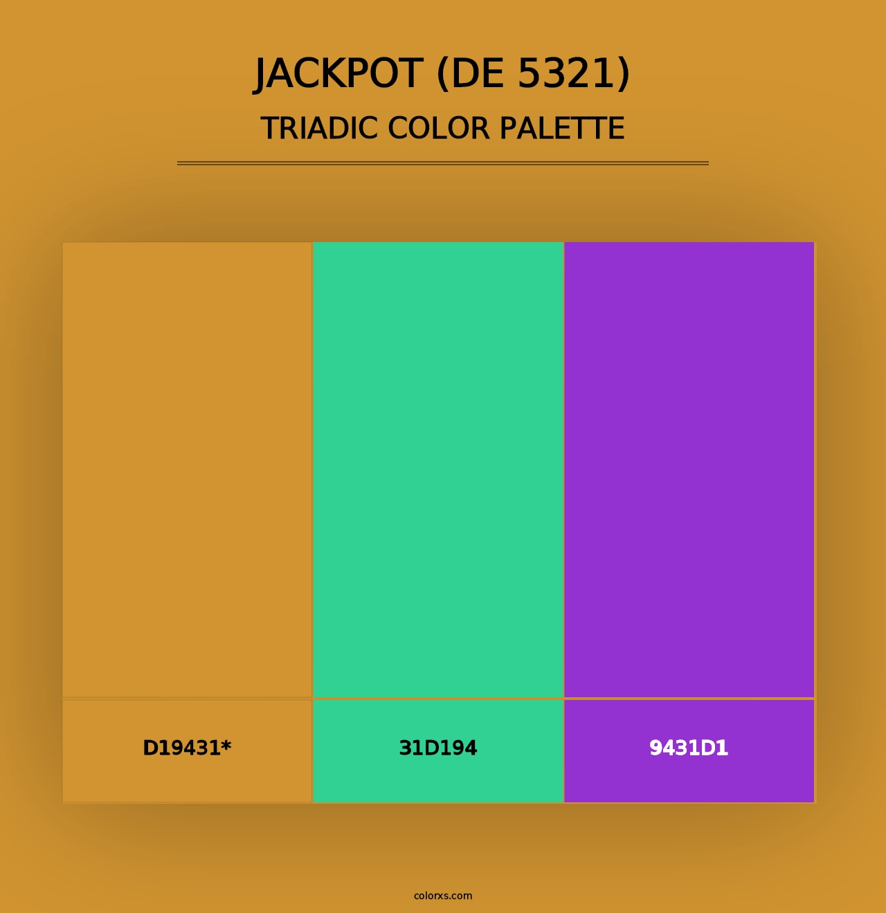 Jackpot (DE 5321) - Triadic Color Palette