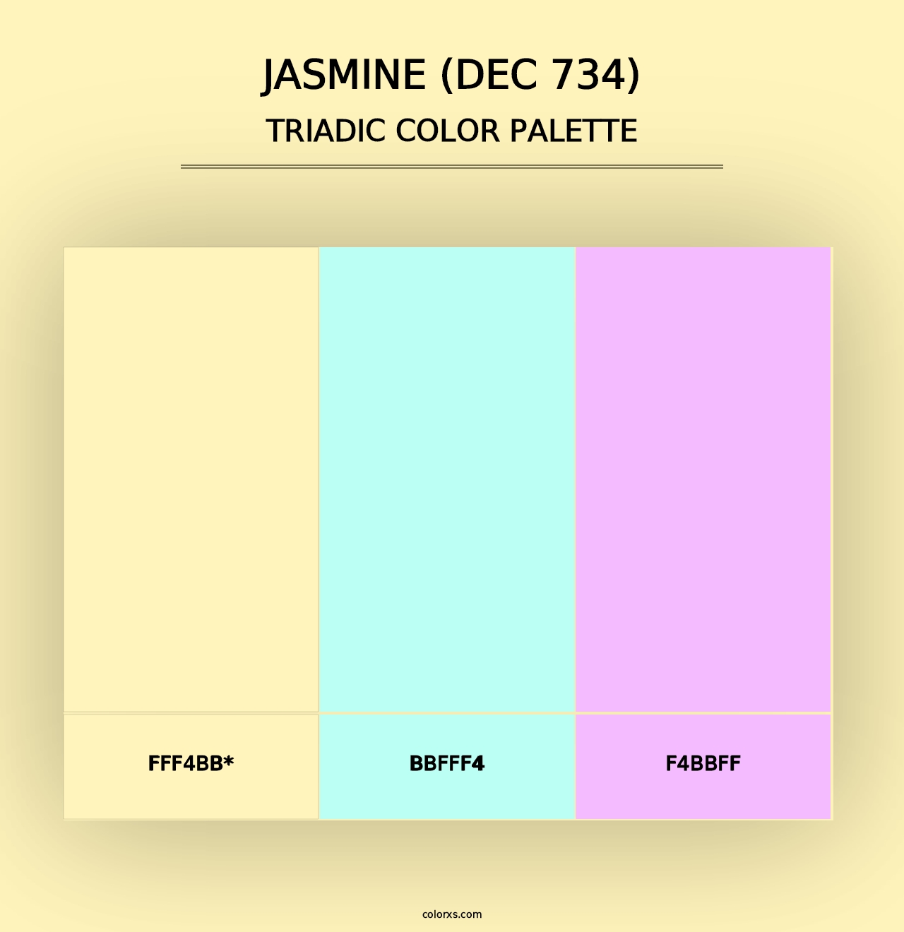 Jasmine (DEC 734) - Triadic Color Palette