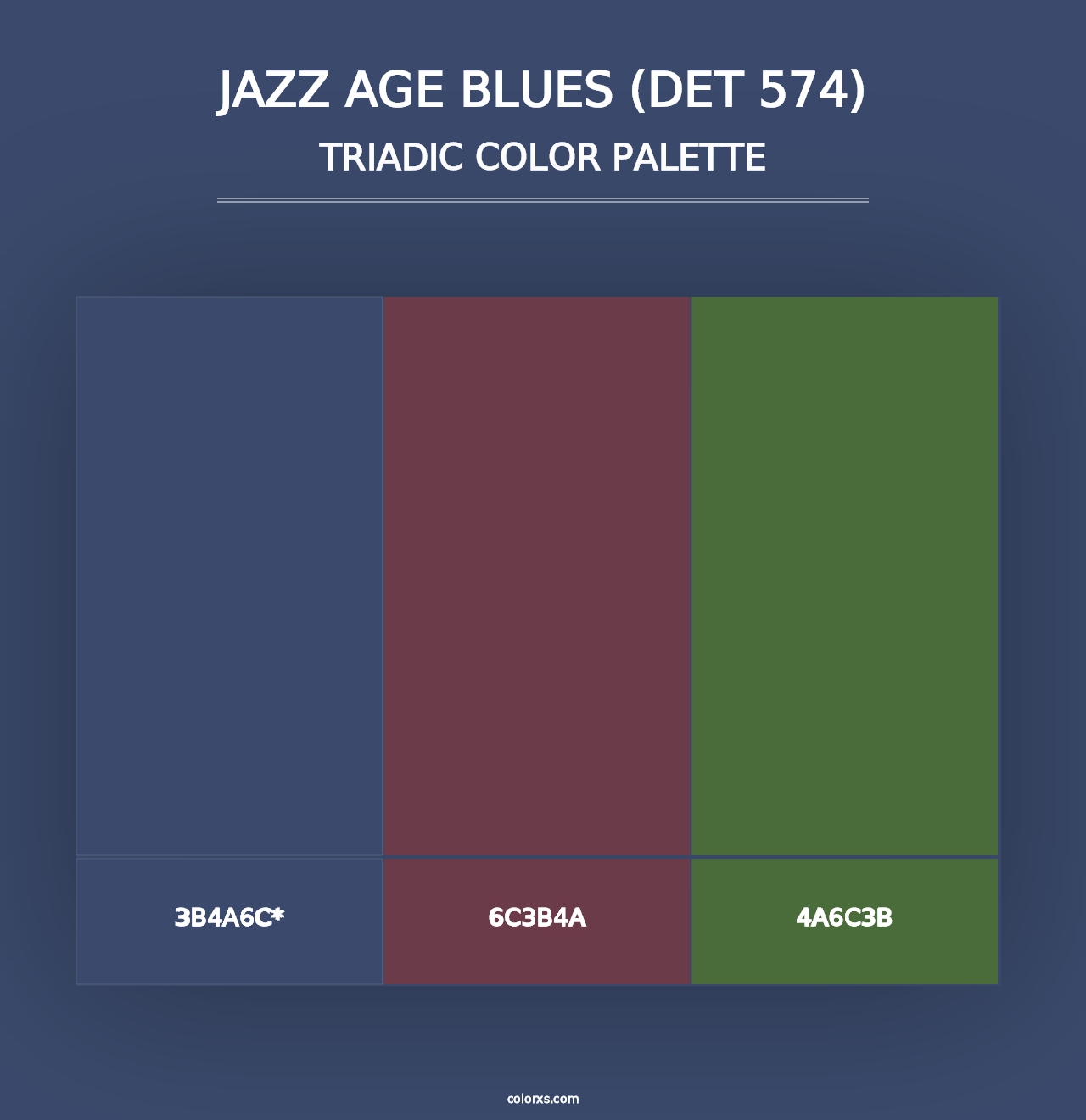 Jazz Age Blues (DET 574) - Triadic Color Palette