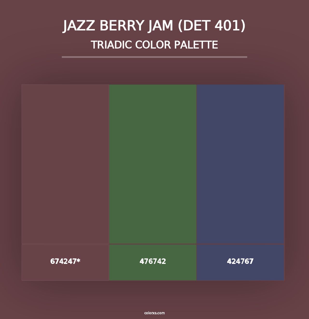 Jazz Berry Jam (DET 401) - Triadic Color Palette