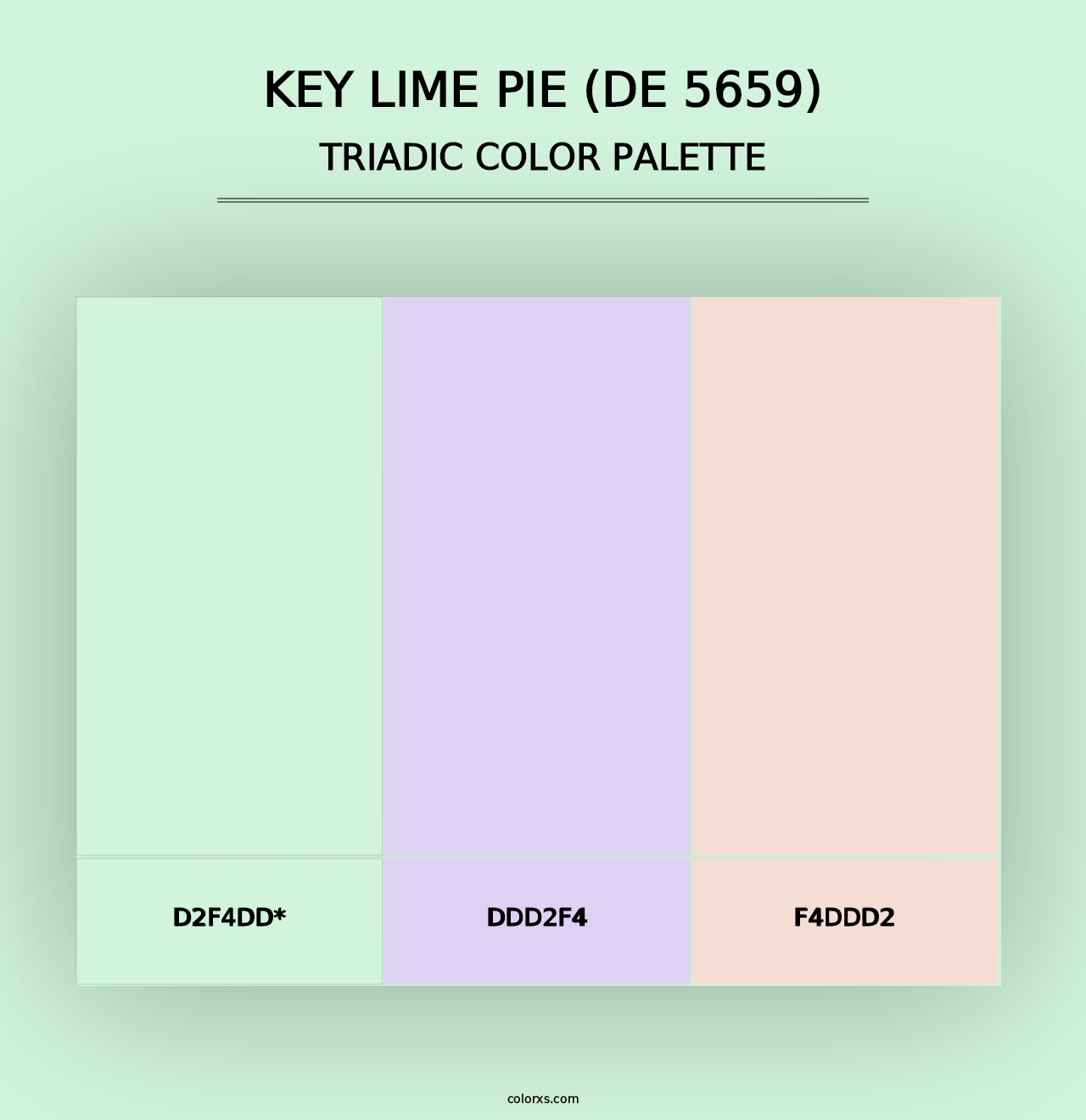 Key Lime Pie (DE 5659) - Triadic Color Palette