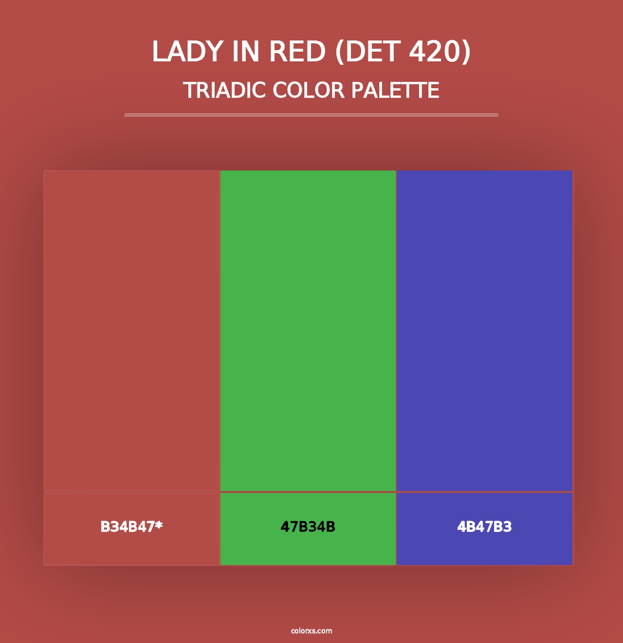 Lady in Red (DET 420) - Triadic Color Palette