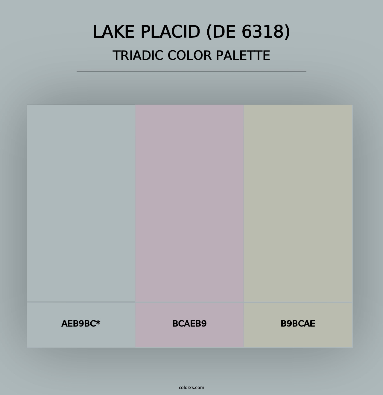 Lake Placid (DE 6318) - Triadic Color Palette