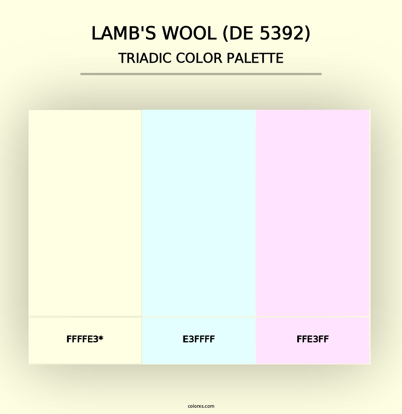 Lamb's Wool (DE 5392) - Triadic Color Palette