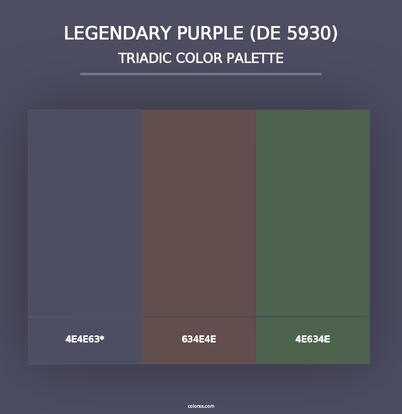 Legendary Purple (DE 5930) - Triadic Color Palette